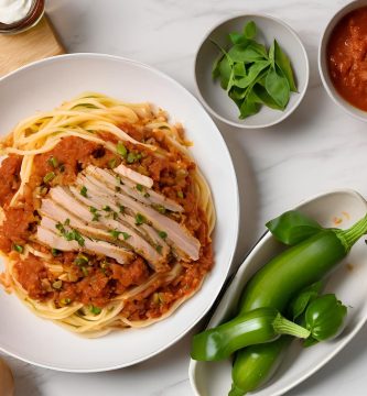 espaguetis de calabacin con boloñesa y pavo o atún