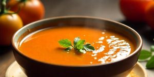 sopa d e tomate y pimiento asado